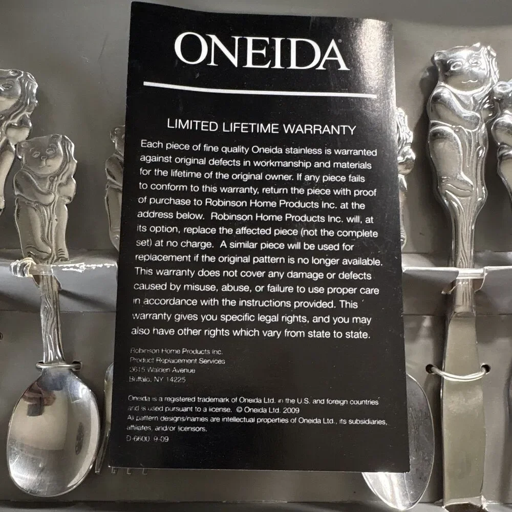 Oneida Cubby Bear 6 Piece Progress Flatware Set Stainless Steel NIB New Vintage